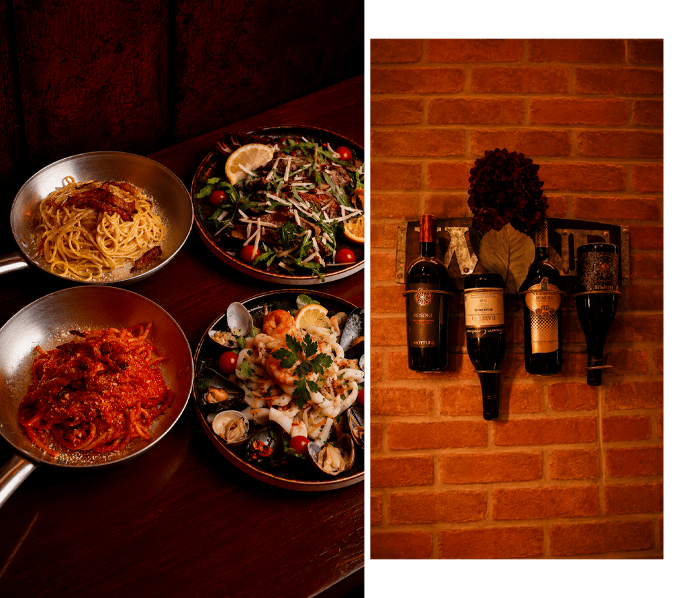 Piatti della cucina romana e italiana con selezione di vini da Osteria della Vite a Roma
